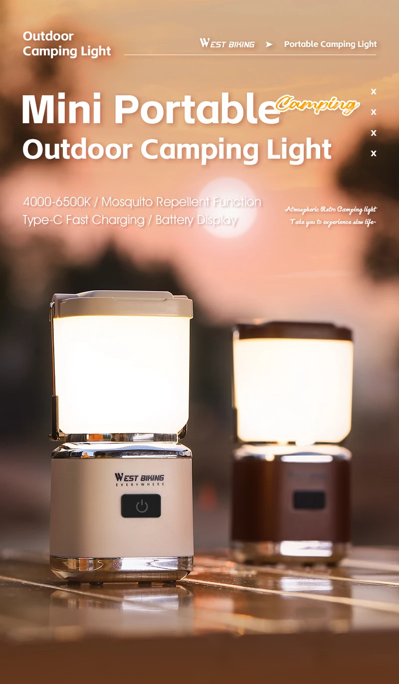 WESTBIKINGMiniPortableCampingLightType-CRechargeableLEDLanternWaterproofHangingTentMosquitoRepellent-2013085-1
