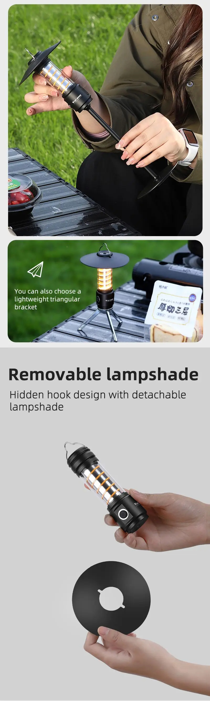 WESTBIKINGPortableCampingLight3In1MultifunctionalOutdoorLEDFlashlightUSBChargingEmergencyLampHanging-2009915-14