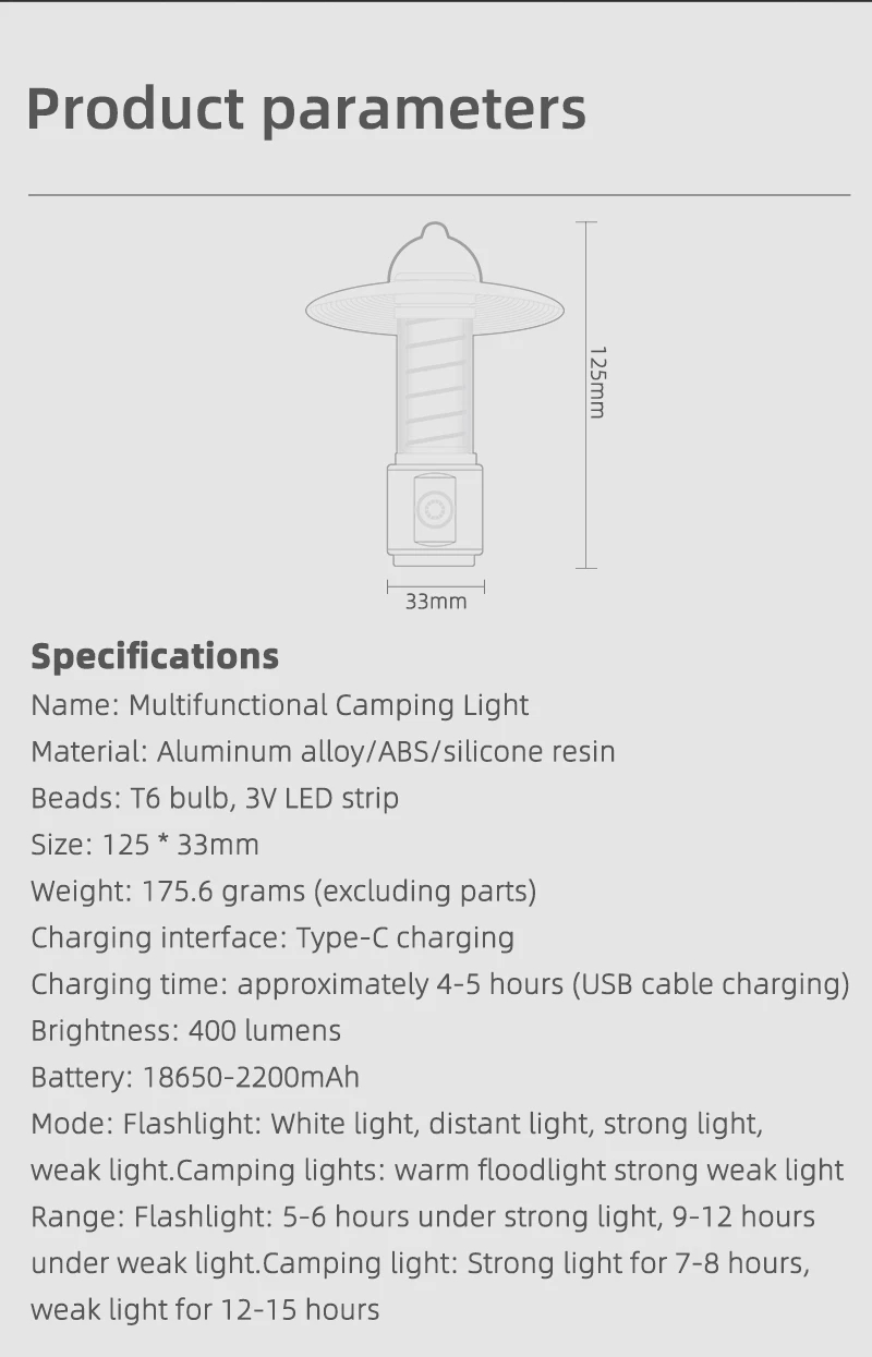 WESTBIKINGPortableCampingLight3In1MultifunctionalOutdoorLEDFlashlightUSBChargingEmergencyLampHanging-2009915-19