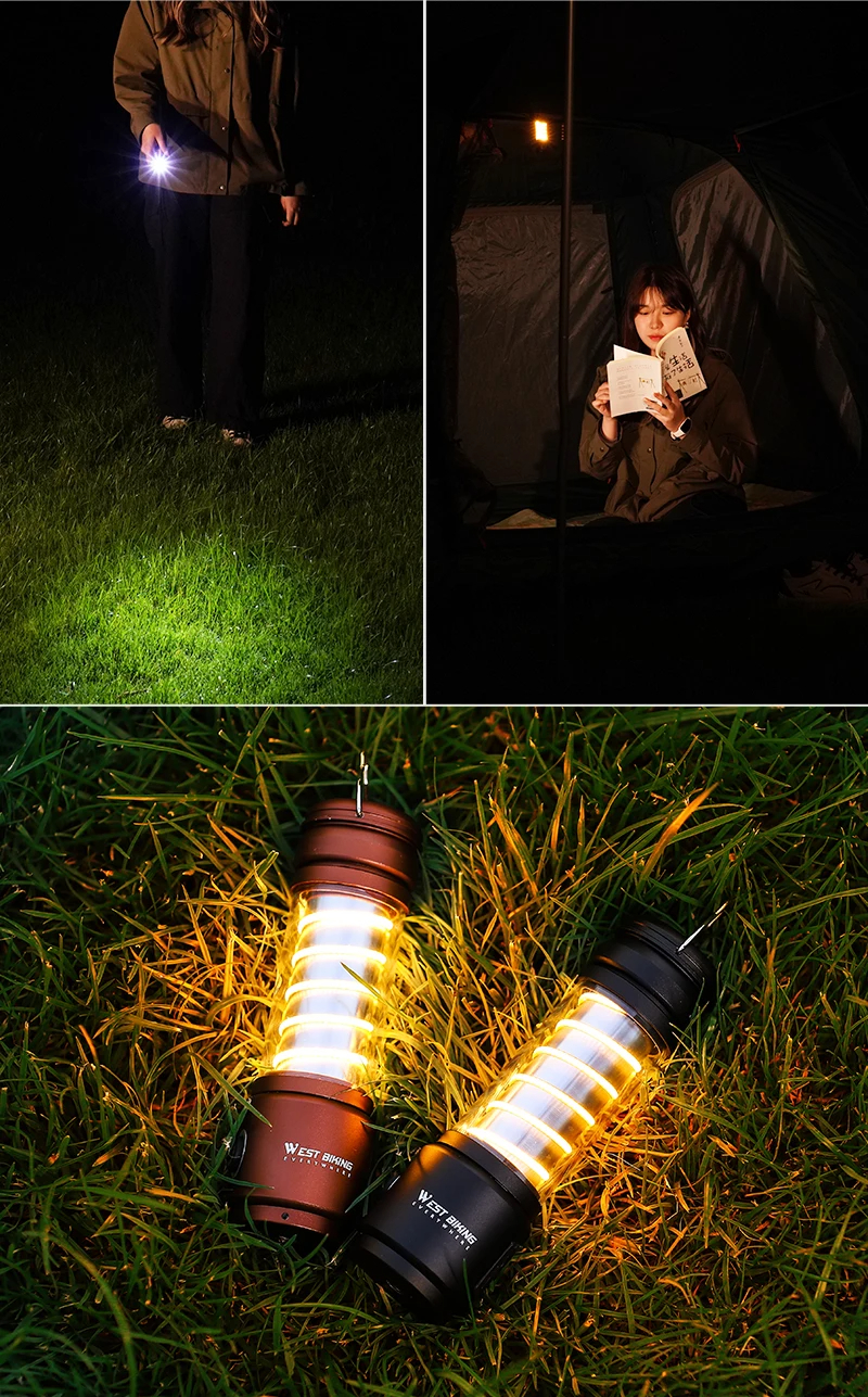 WESTBIKINGPortableCampingLight3In1MultifunctionalOutdoorLEDFlashlightUSBChargingEmergencyLampHanging-2009915-8