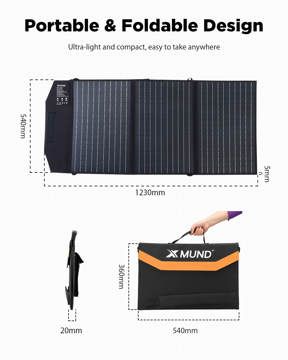 XMUNDXD-SP2100W18VSolarPanel3-USBDCPDFastChargingOutdoorWaterproofSolarChargerForCampingTravellingCa-1756728-7