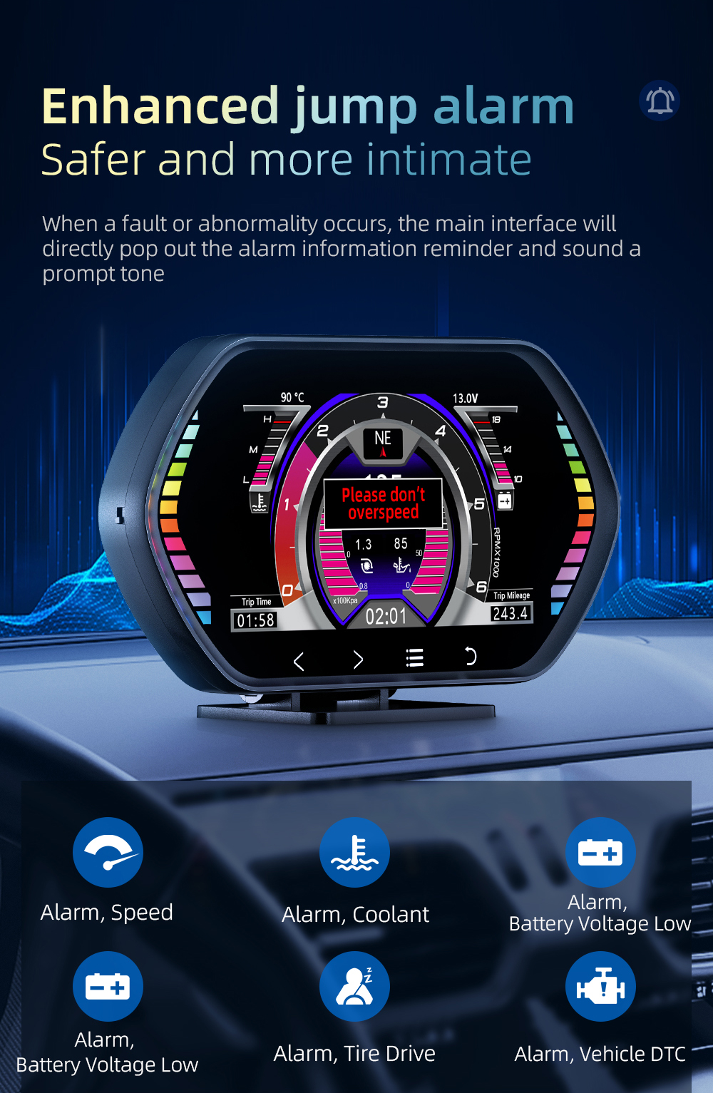 F12OBD2HUDDisplayGaugeOn-BoardComputerMulti-functionDigitalSpeedometerTachometerWaterTemperatureMete-2007629-14