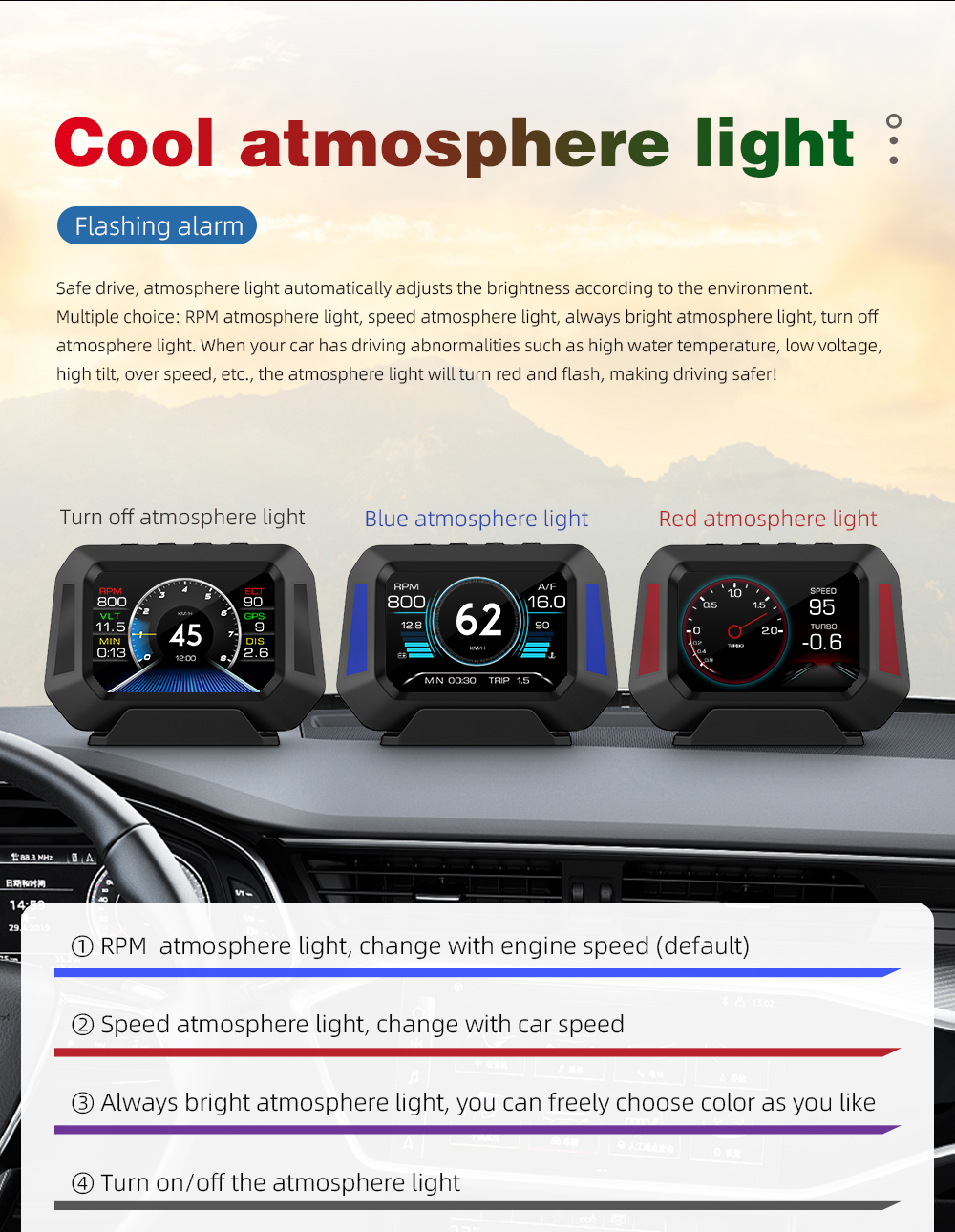 GEYIRENP21HUDHeadUpDisplayOBD35inchCarOverspeedWarningInclinometerAutoElectronicVoltageAlarm-1941217-7