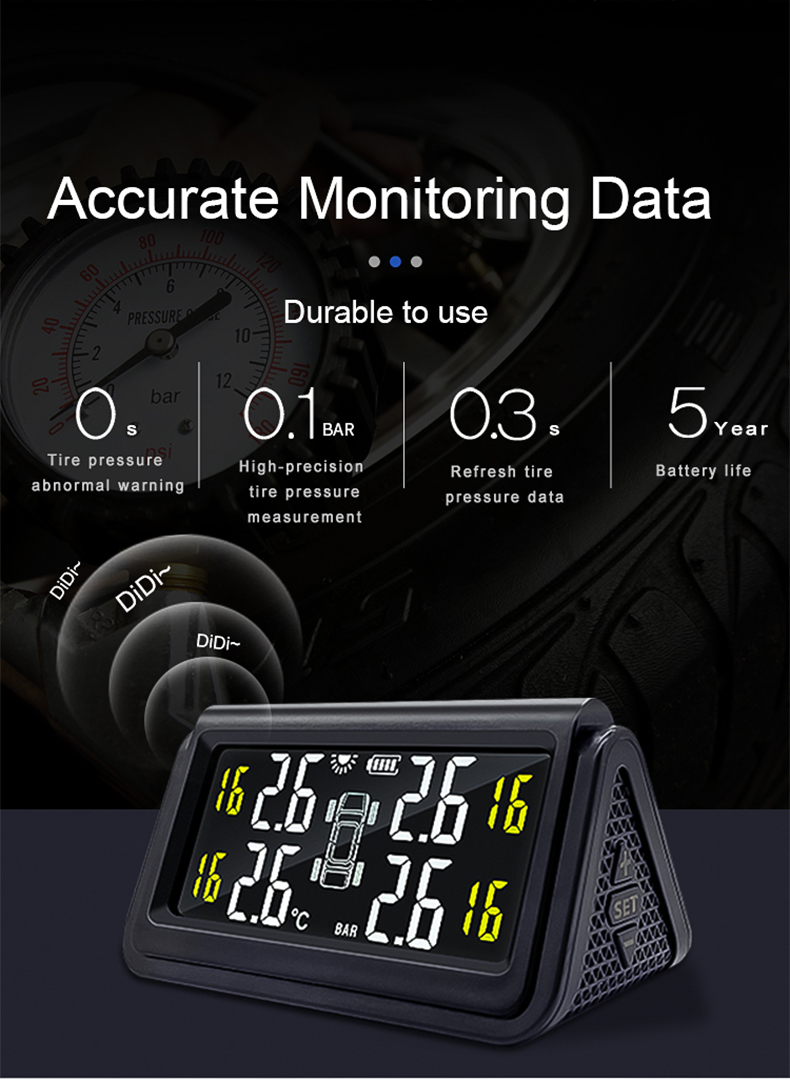 WirelessTPMSTirePressureMonitorCarTirePressureMonitoringSystemSolarChargingCarTirePressureSensorReal-2001684-9