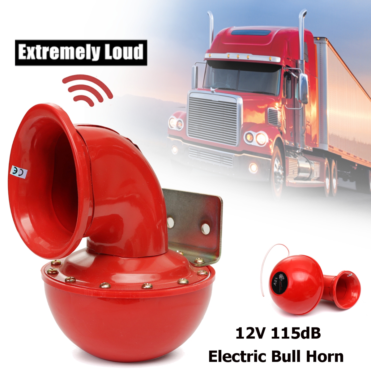 12VElectricBullHornSuperLoudRagingSoundwPullLeverMetalRedForCarTruckBoat-1259993-1