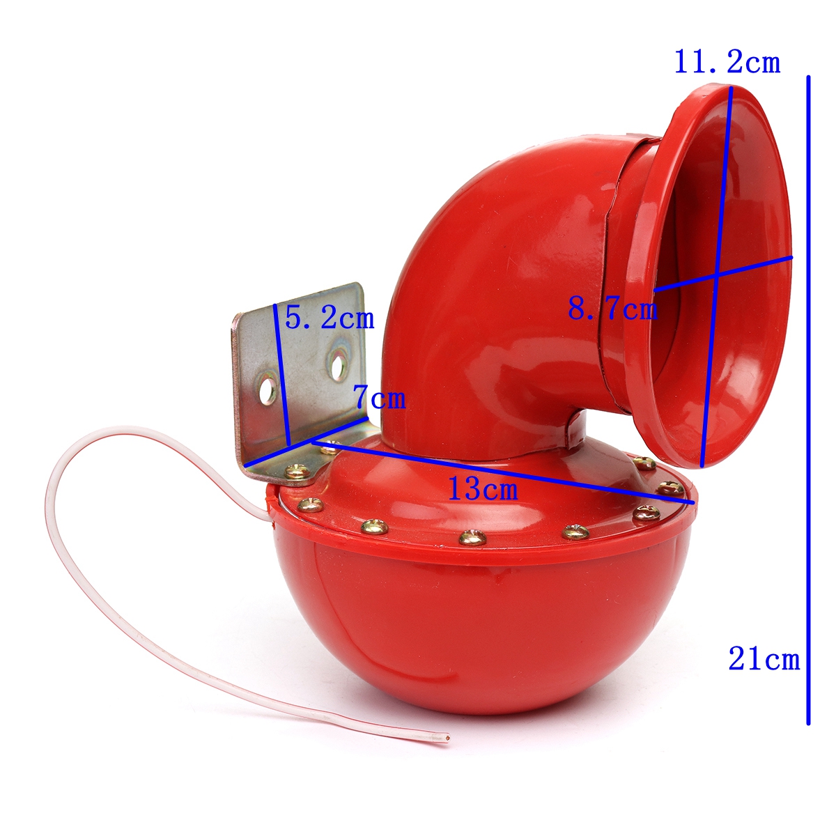 12VElectricBullHornSuperLoudRagingSoundwPullLeverMetalRedForCarTruckBoat-1259993-4