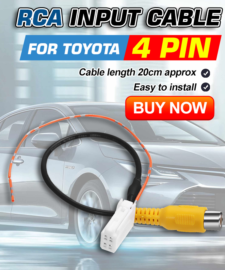 4PinMaleConnectorRadioBackUpReverseCameraRCACableAdapterforToyota-1379503-1