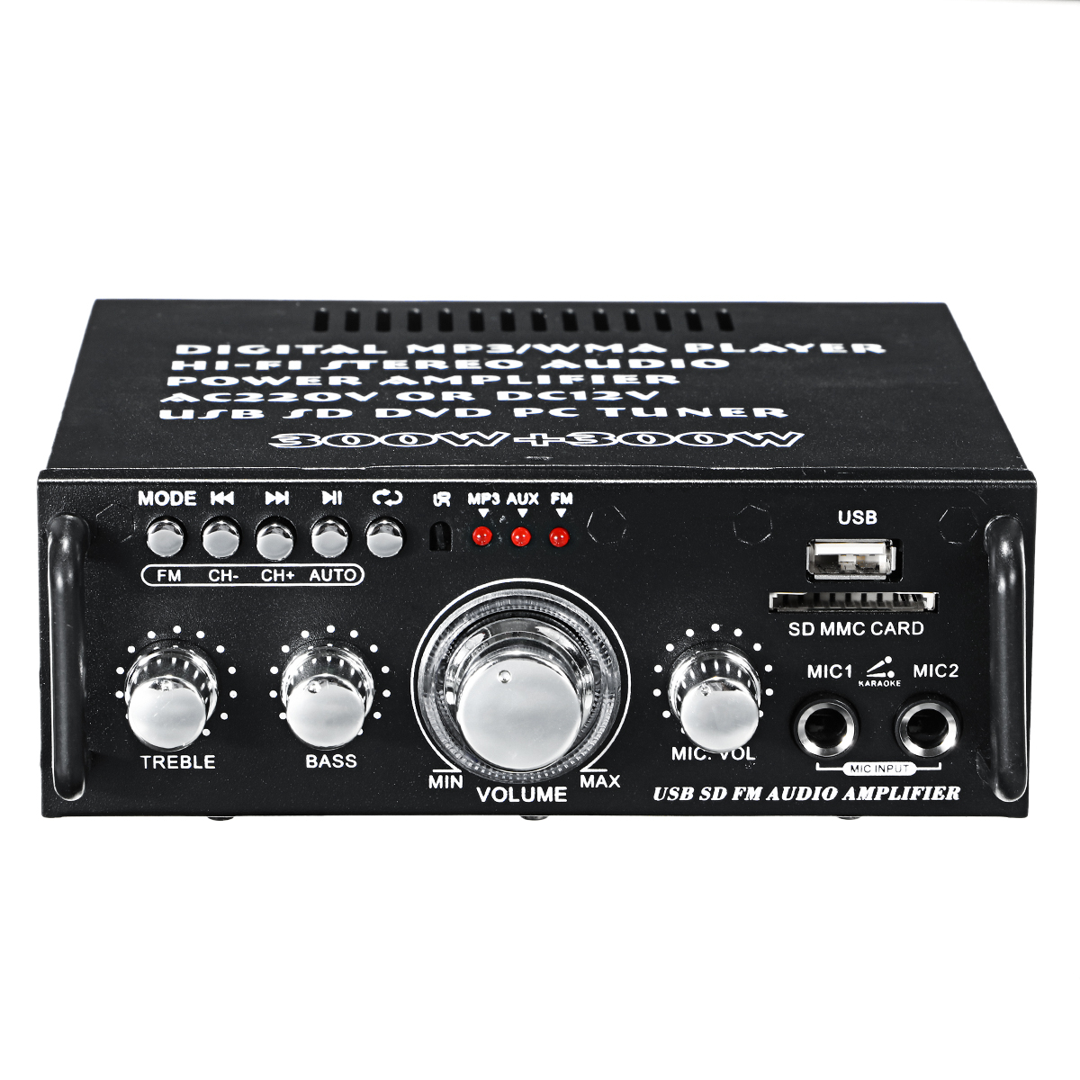 AV-263BT2x300W110-220VbluetoothAudioPowerAmplifierEQStereoAMPCarHome2CHAUXUSBFMSDHIFIDigitalRadio-1820839-9