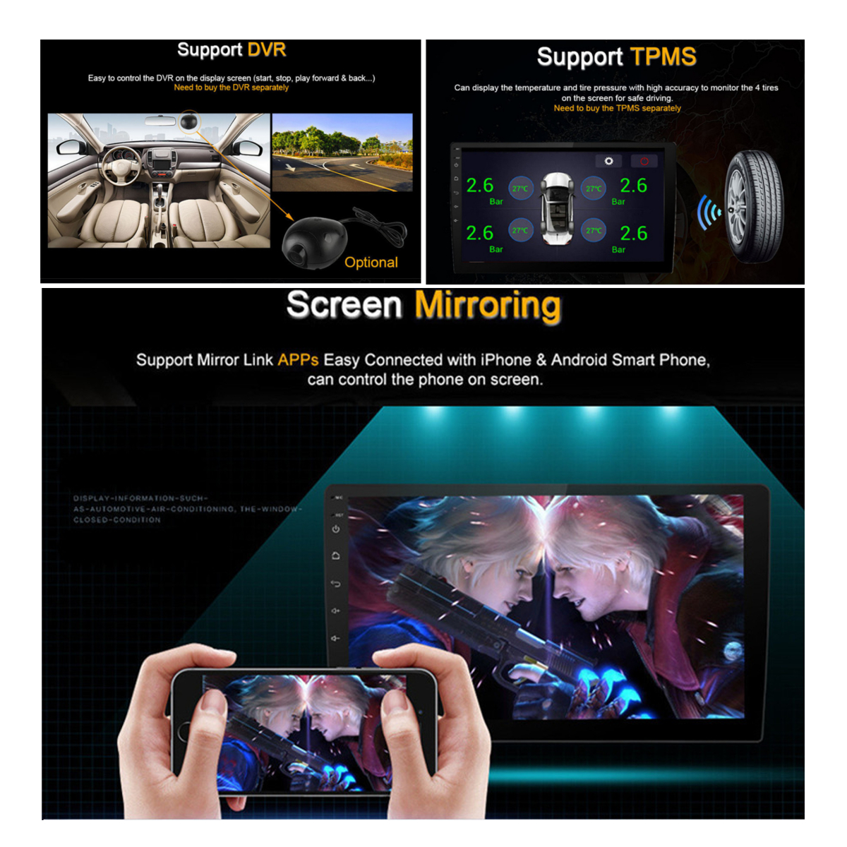 iMars10inch2DINCarMP5VideoPlayerwithCarPlay264GBforAndroid100SystemBuilt-inWiFiGPSbluetooth-2003936-3