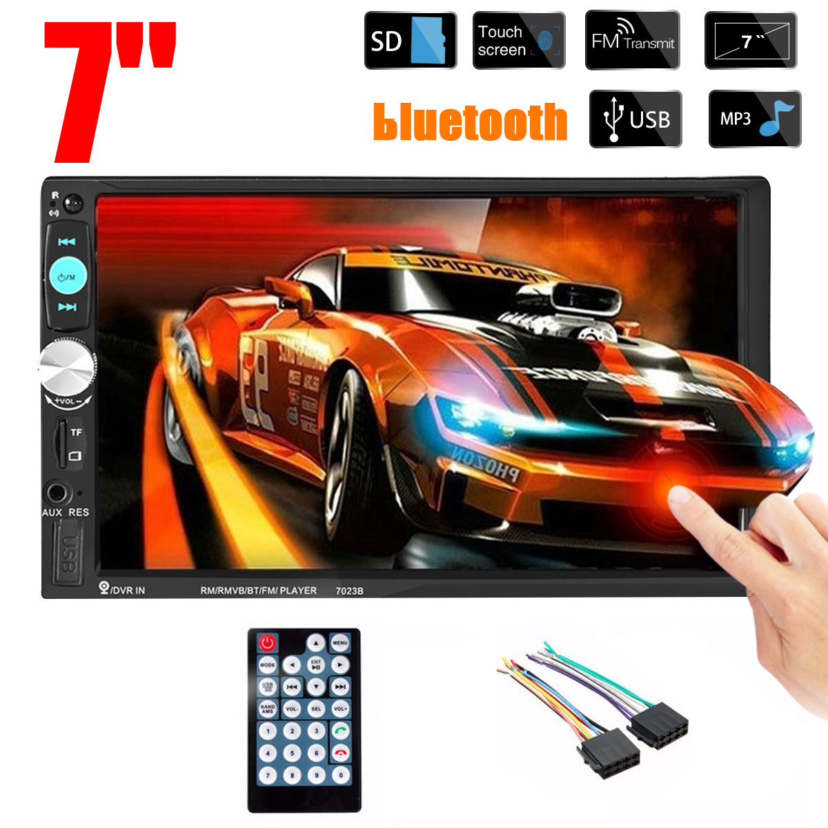 iMars7023B7Inch2DINCarMP5PlayerStereoRadioFMUSBAUXHDbluetoothTouchScreenSupportRearCamera-1989826-1