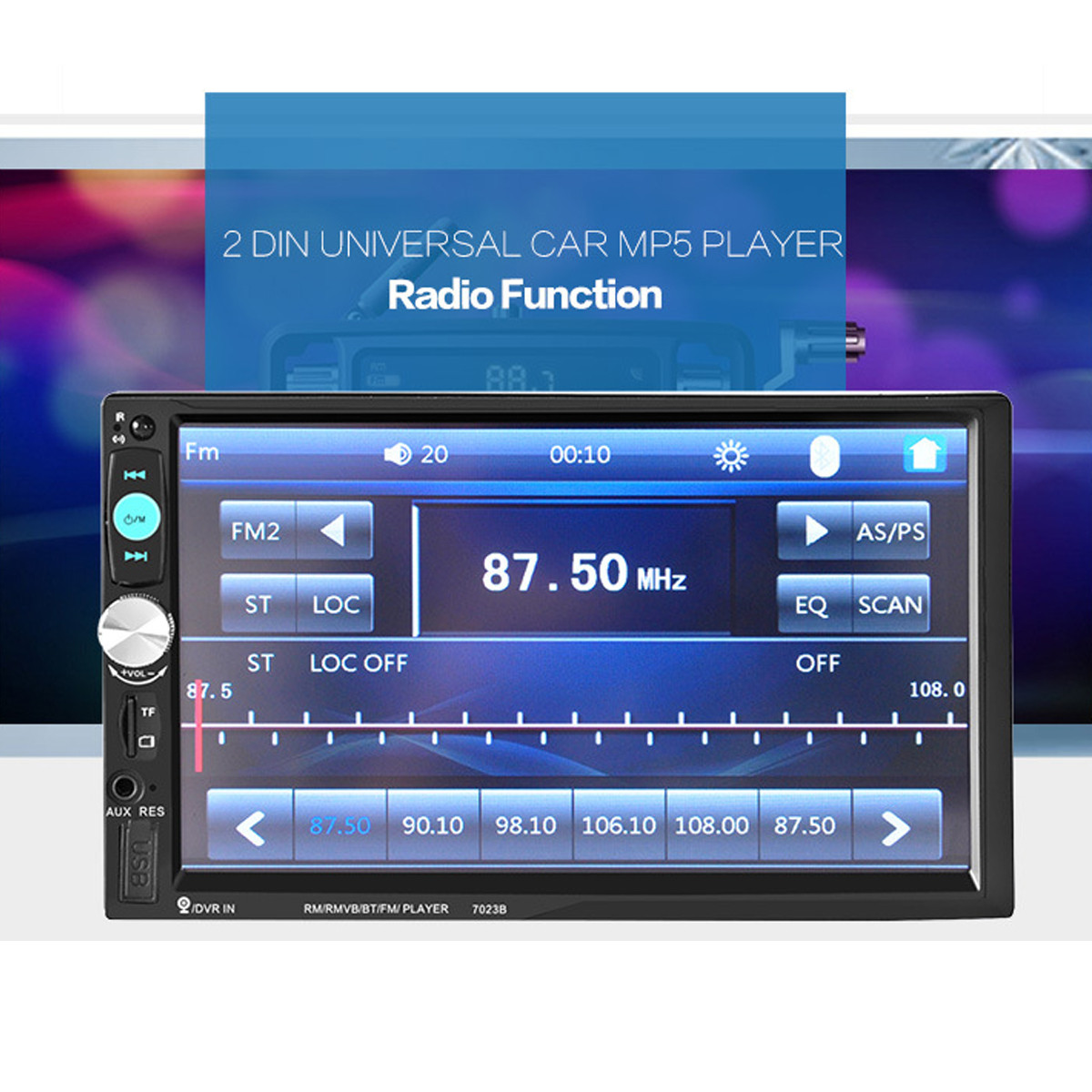 iMars7023B7Inch2DINCarMP5PlayerStereoRadioFMUSBAUXHDbluetoothTouchScreenSupportRearCamera-1989826-3