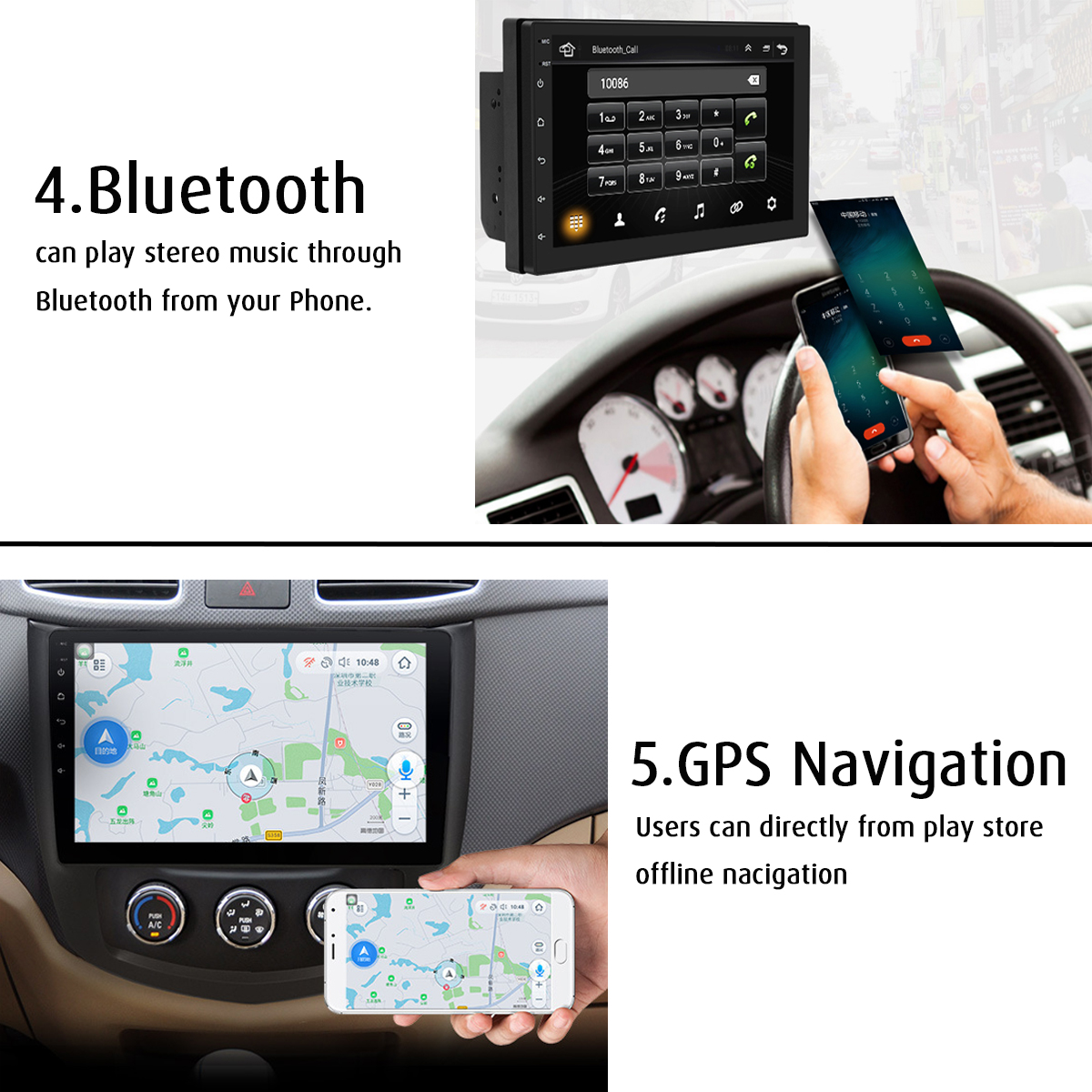 iMars7inch264GwithCarplayAndroid8CarMultimediaVideoPlayerwithCarplaybluetoothBuilt-InSpeakersWIFIFM-2003930-5