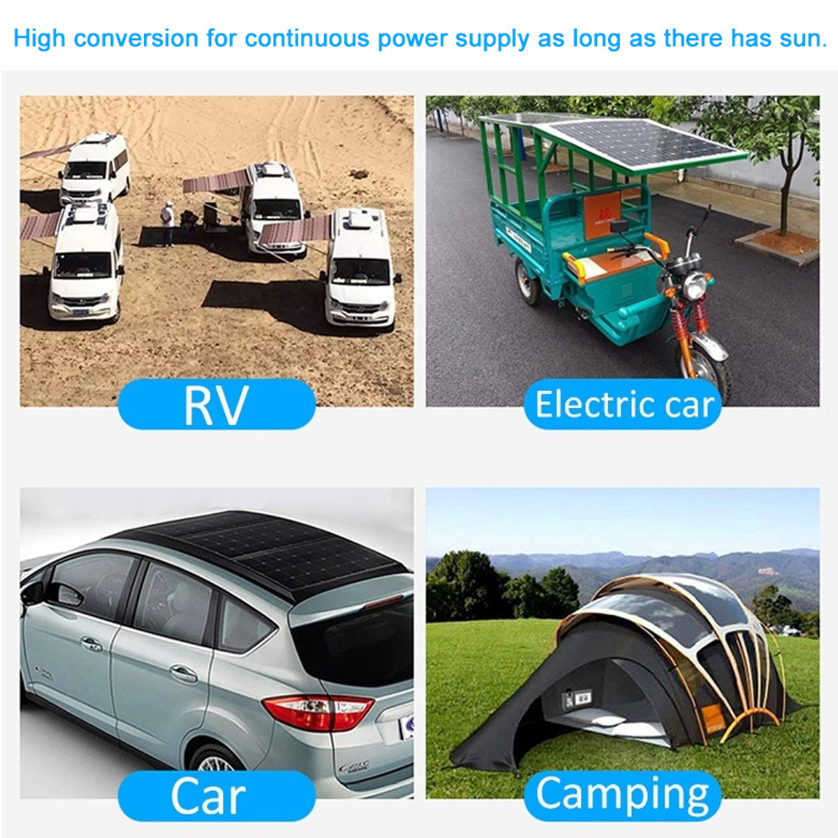 100WFoldableSolarPanelCarVanBoatCaravanCamperTrickleBatteryChargerwith100AController-1996118-3