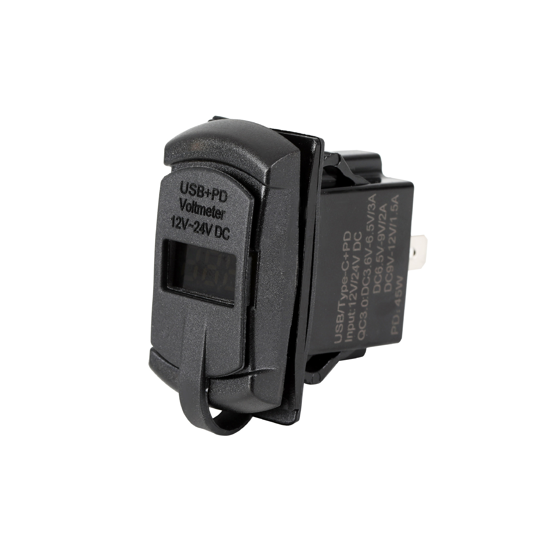 12-24VDualUSBCarChargerSocketPDQC30PowerAdapterwithDigitalDisplayVoltmeterforMotorcycleBoatMarineTru-1977604-9