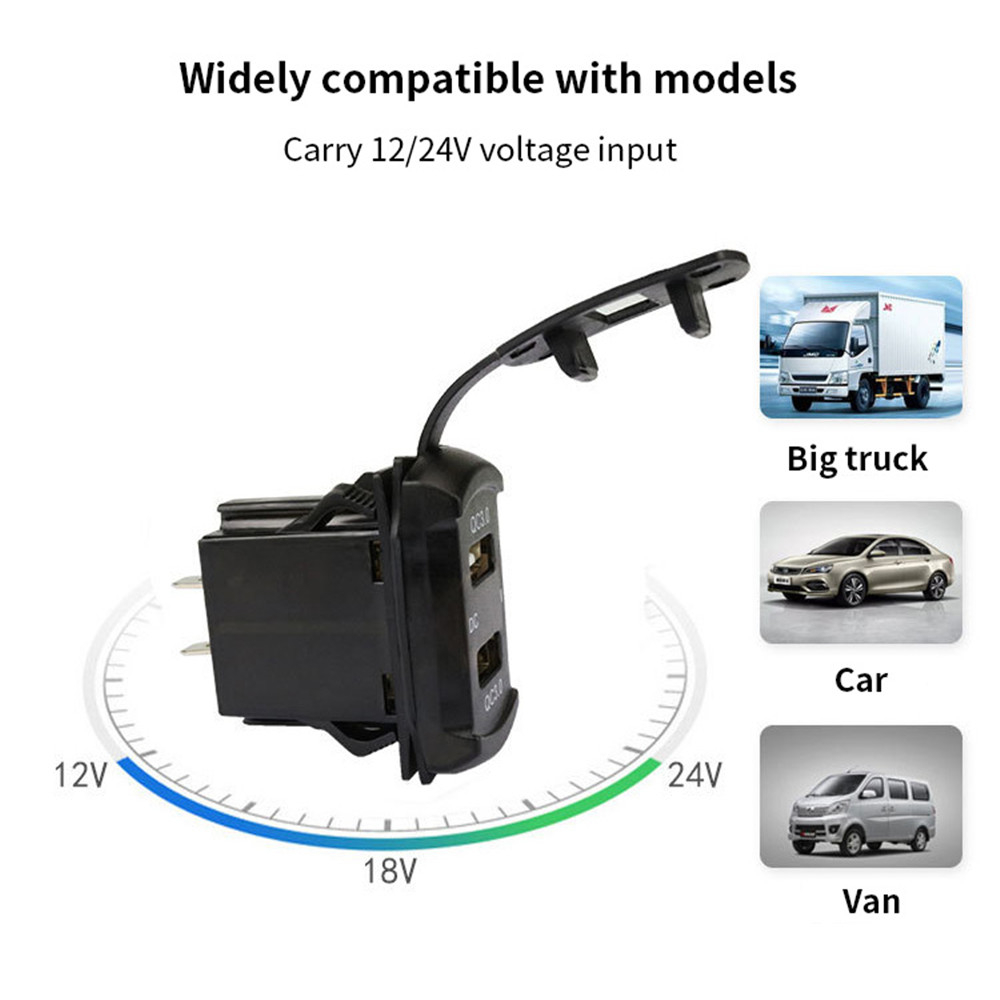 12-24VDualUSBQC30CarChargerSocketAdapterwithDigitalDisplayVoltmeterforMotorcycleBoatMarineTruckATV-1977627-3