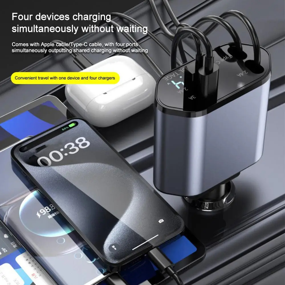 120WSupportRetractable4-In-1AdapterSuperFastChargingCarChargerPDUSBforIPhone-2014953-3