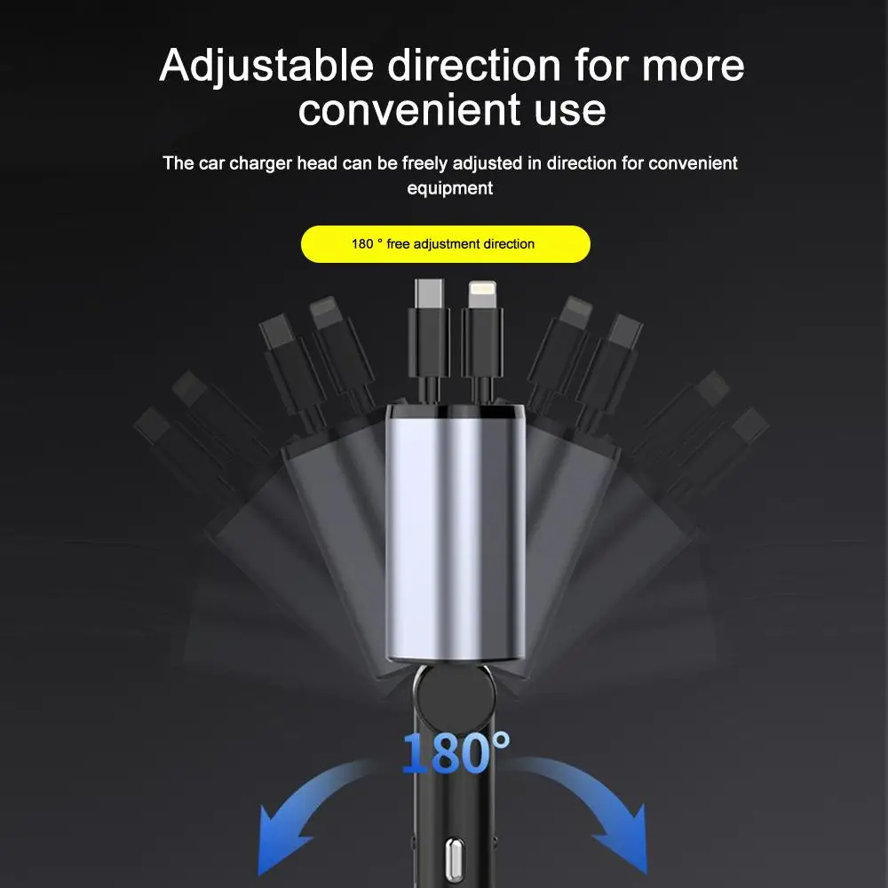 120WSupportRetractable4-In-1AdapterSuperFastChargingCarChargerPDUSBforIPhone-2014953-6