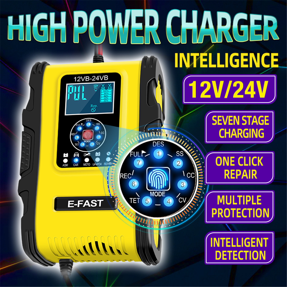 1224V12A6A7-StagePulseRepairLCDBatteryChargerForCarMotorcycleLeadAcidBatteryAgmGelWet-1937249-1