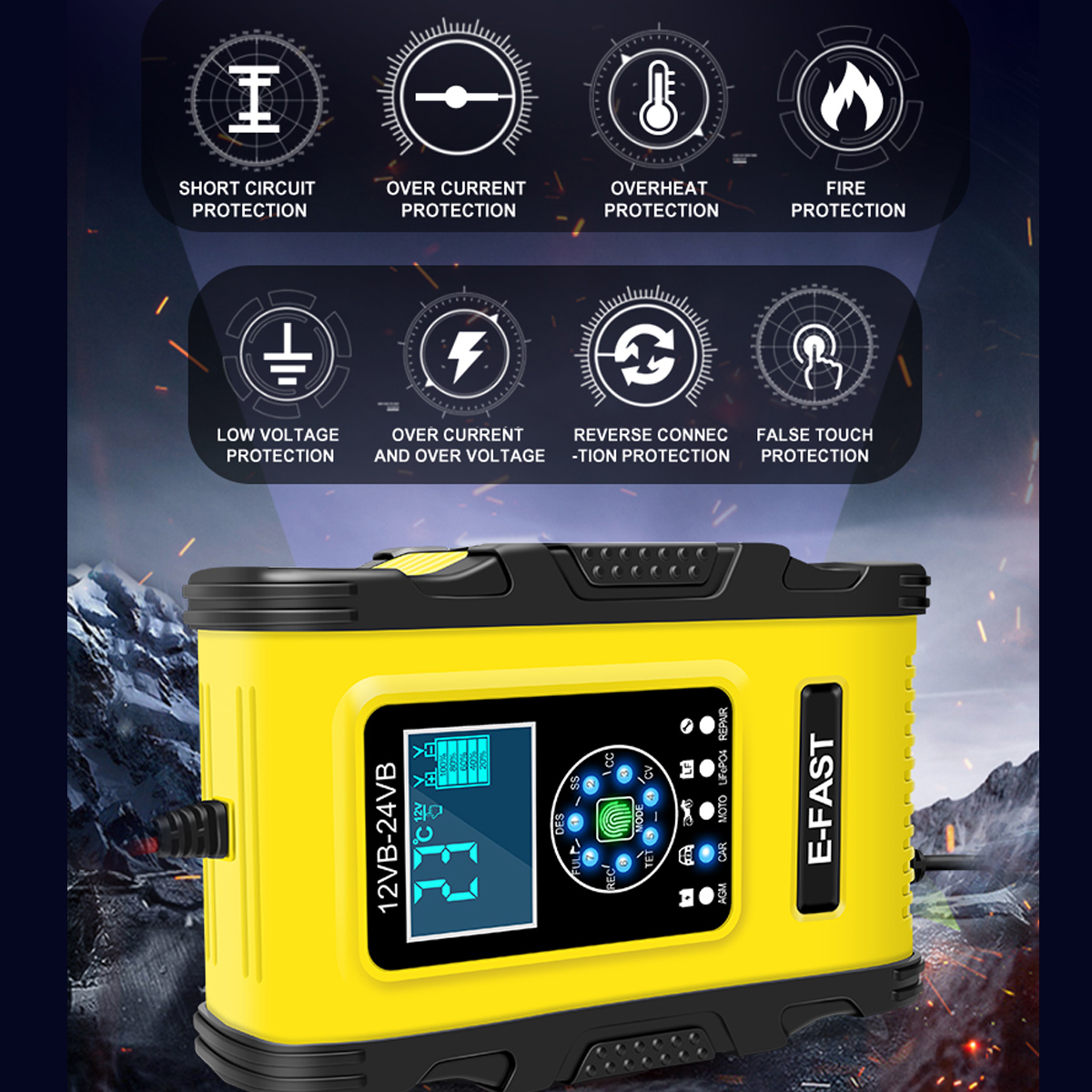 1224V12A6A7-StagePulseRepairLCDBatteryChargerForCarMotorcycleLeadAcidBatteryAgmGelWet-1937249-2