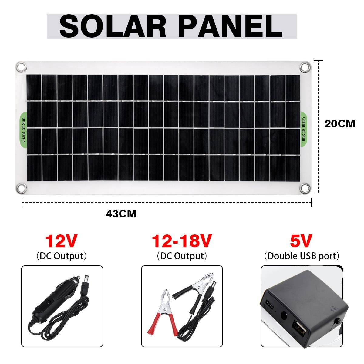 15WSolarPanel12VBatteryCharger60A100ADualUSBControllerForRVTravelCarCamping-1721762-1