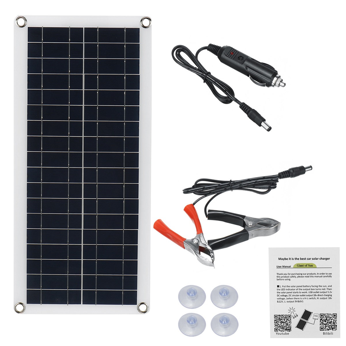 15WSolarPanel12VBatteryCharger60A100ADualUSBControllerForRVTravelCarCamping-1721762-4