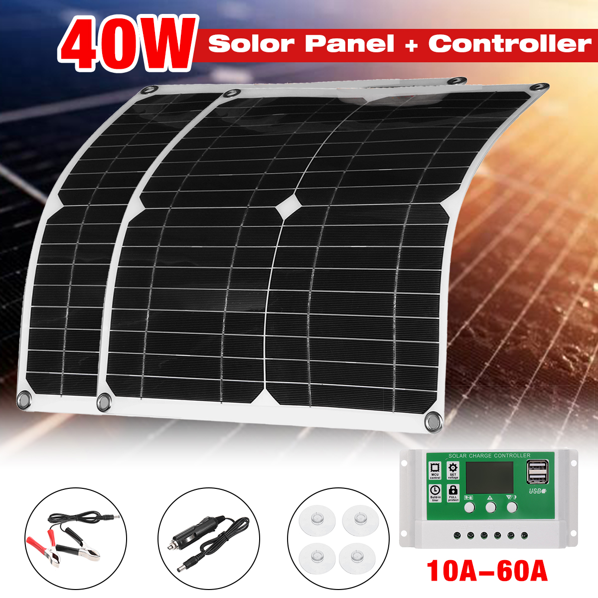 40WSolarPanelDualUSB30AControllerSolarCellforYachtRVBatteryCharger-1830193-2