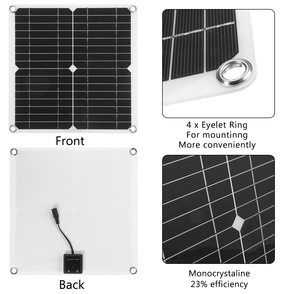 40WSolarPanelDualUSB30AControllerSolarCellforYachtRVBatteryCharger-1830193-8