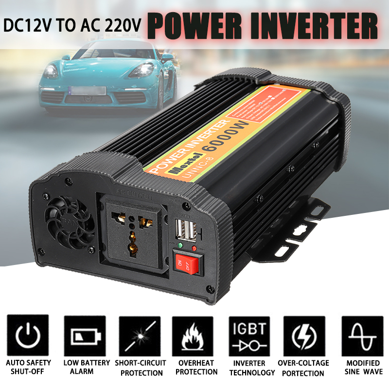 6000WPeakCarPowerInverterDC12VToAC220VDualUSBModifiedSineWaveTransformer-1976255-1