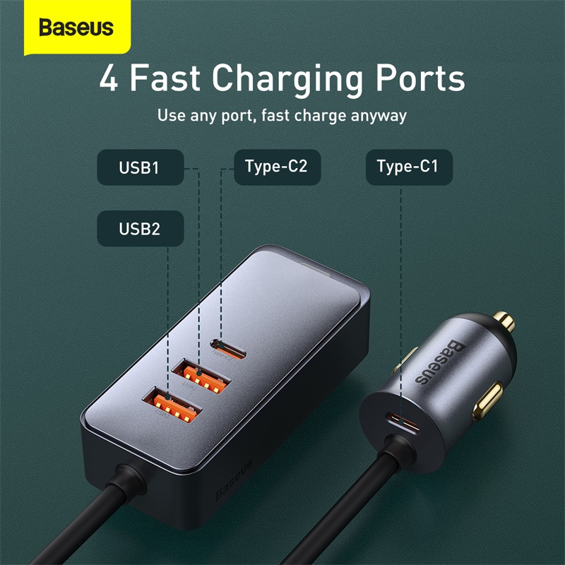 Baseus120WLighterSplitterQC30PD30USBCarChargerPD20WQuickChargingForIphoneCarUSBSocketAdapter-1987502-1