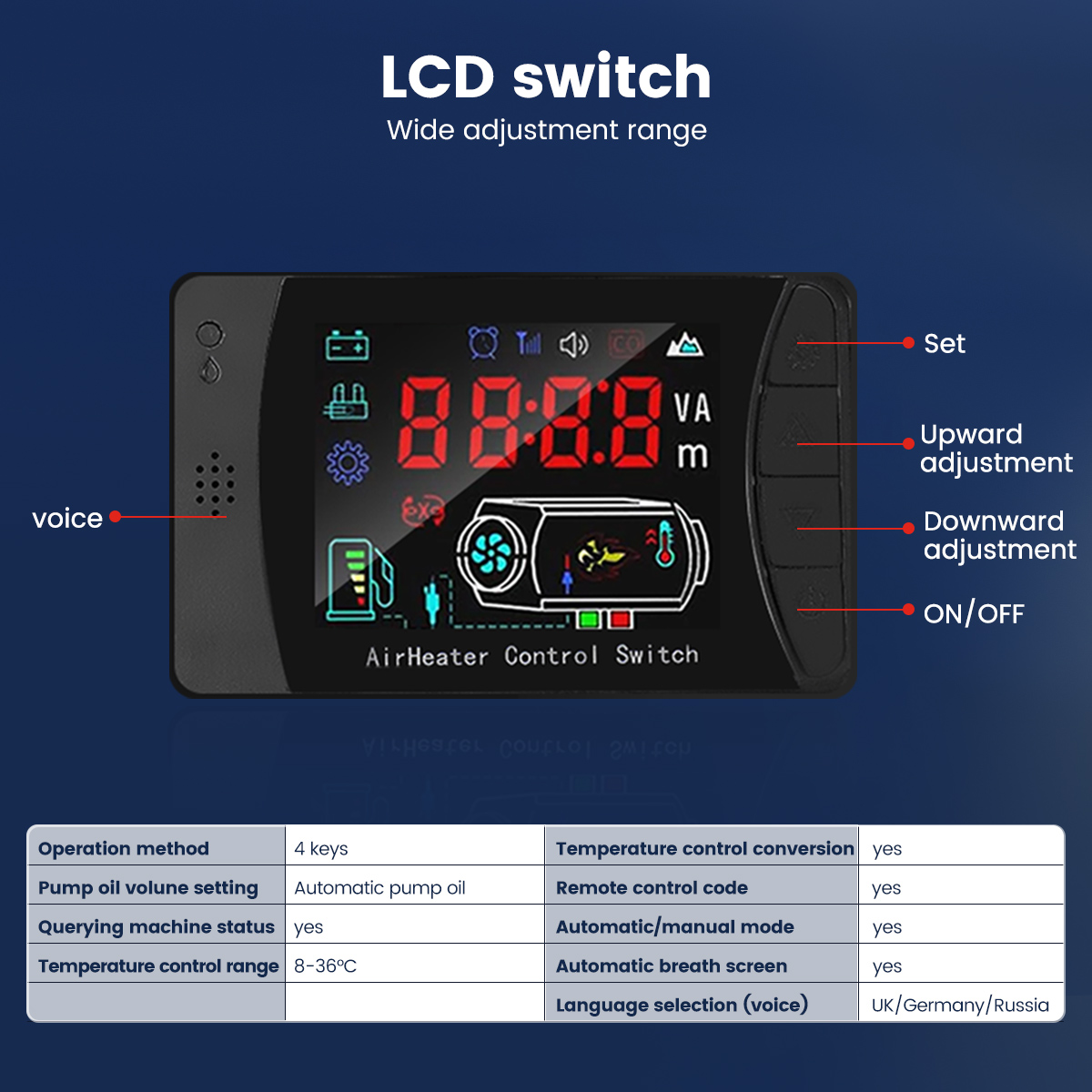 HCalory5-8KW12VCarParkingHeaterDieselsAirAllin1LCDThermostatforCarTruckSUVBusRVBoats-1808995-26