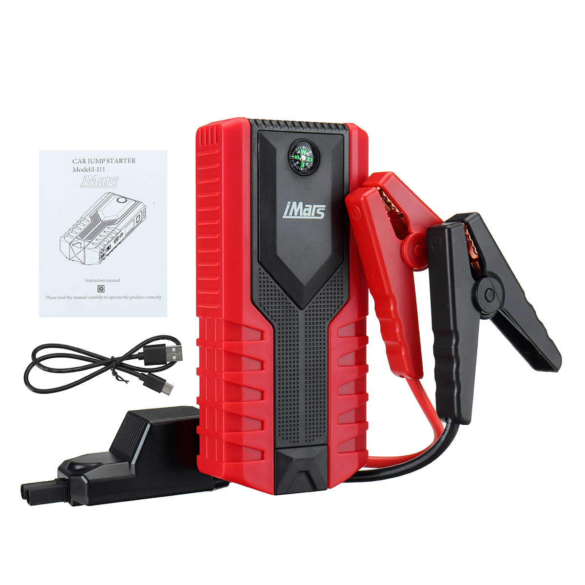 IMarsI-J1112VoltUltraSafePortableCarBatteryStarter12000mAhJumpStarterPowerBankLCDDisplayLEDLight-2007862-3