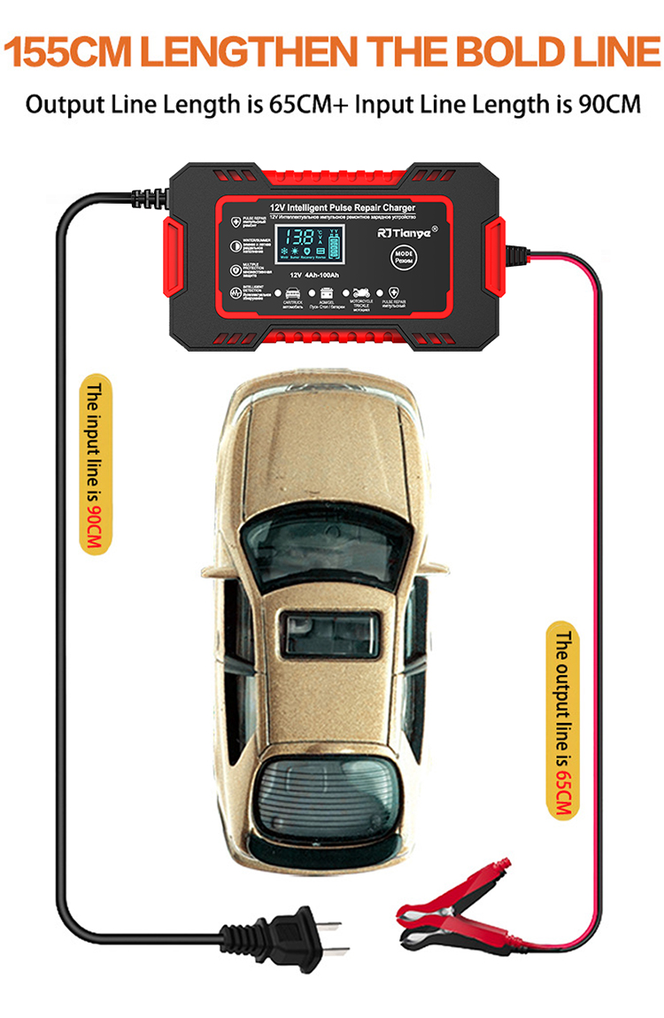 RJtianyeEuropeanStandard12V6ASmartPulseRepairChargerforSUVMotorcycleChargerLEDScreenDisplay-1995490-16