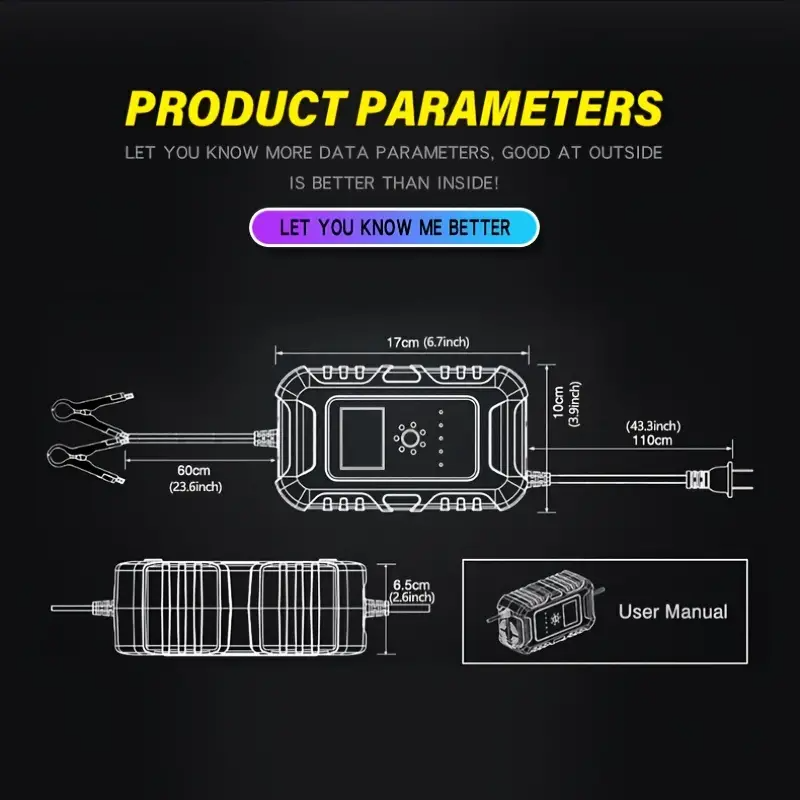 SmartFullyAutomaticTouchScreenDigitalDisplayCarBatteryCharger12V24V10AEUStandardWTemperatureCompensa-1998535-11