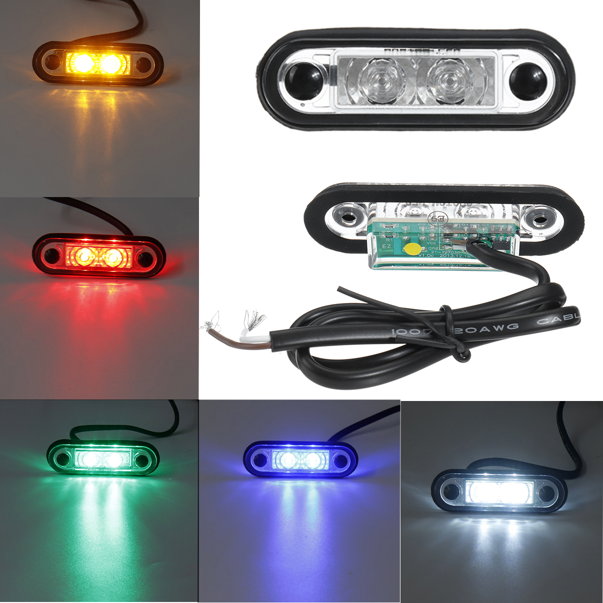 1PCS12V24V2LEDFlushFitLedMarkerLightsSideSignalLampsKelsaBar-1948488-2