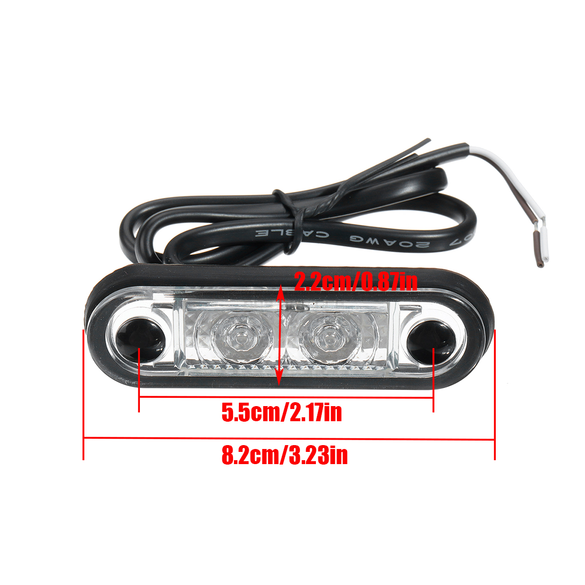 1PCS12V24V2LEDFlushFitLedMarkerLightsSideSignalLampsKelsaBar-1948488-3