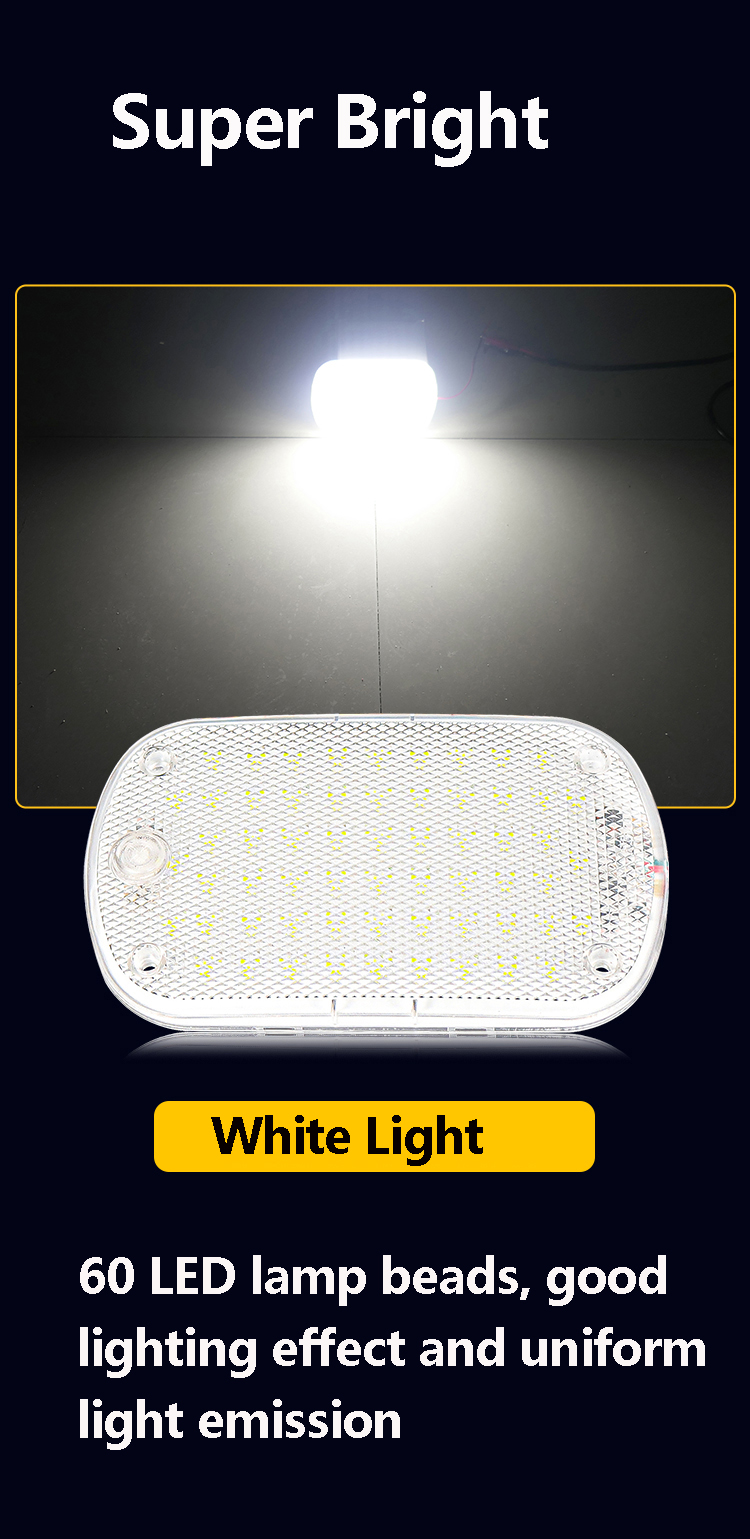 60LEDCarInteriorLightBrightTransparentShellCargoLightingCabinLampfor12-85VCarTrucksRVs-1999472-1