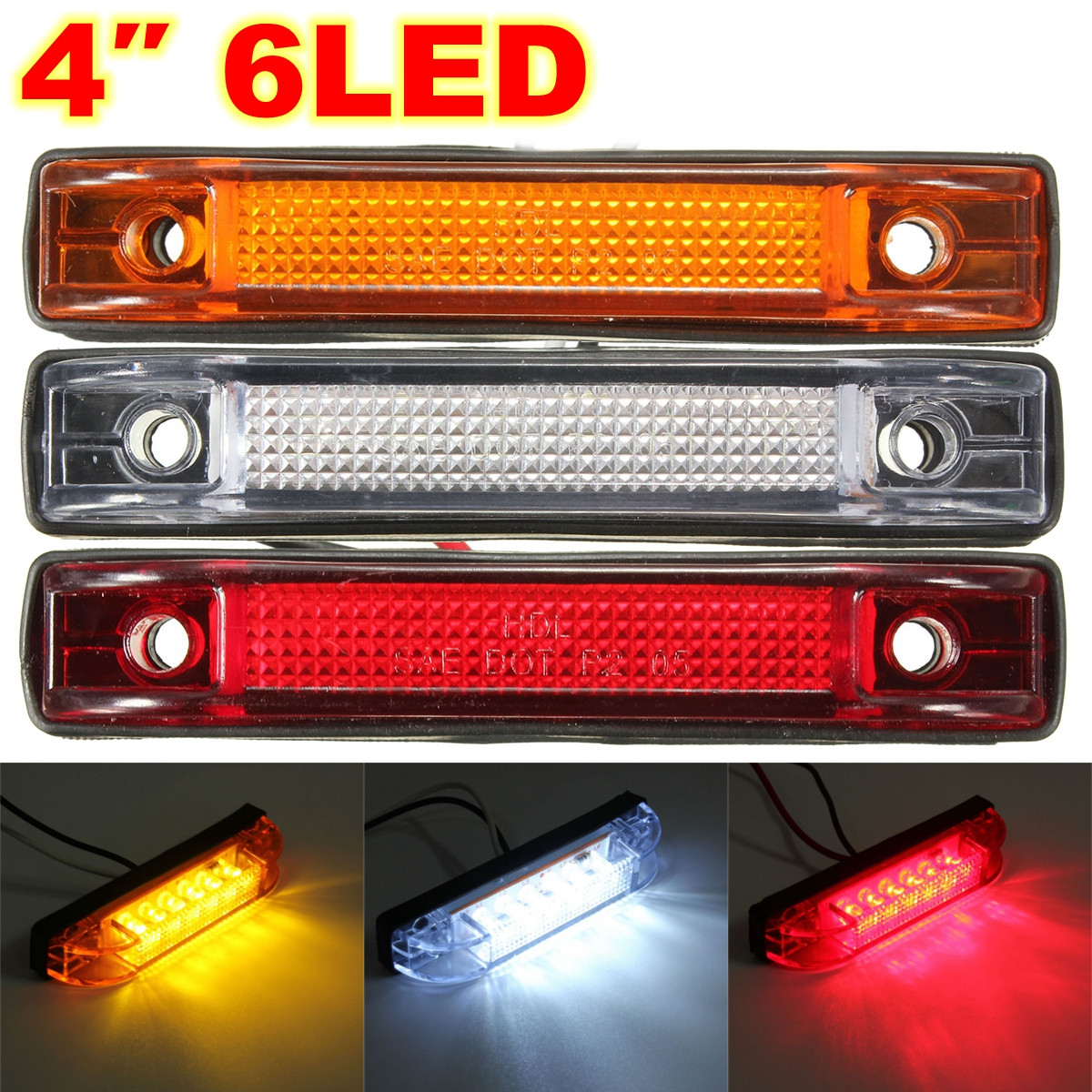 6LEDClearanceSideMarkerLightIndicatorLampTruckTrailerLorryVan12V24V-1041426-1