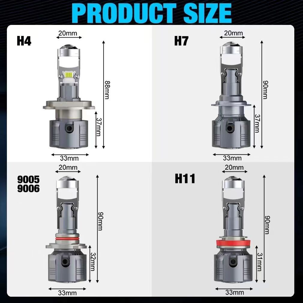 APairLEDCarCarHeadlights6000KforRight-handDriver40WPerBulbBuilt-inDriverBigLensIntegratedModified-2000332-10