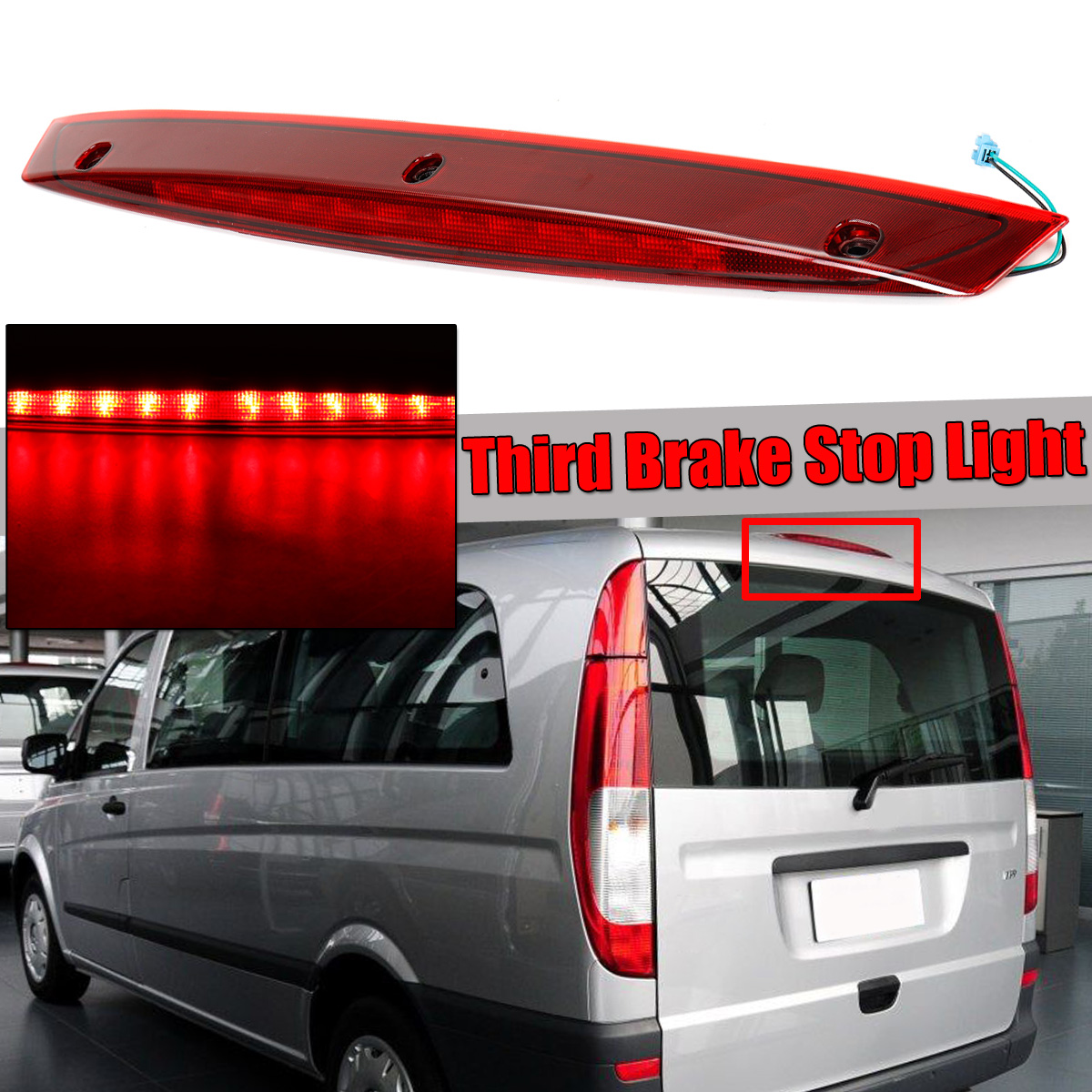 LEDHighMountStopLamp3rdThirdRearBrakeLightRedShellforMercedesBenzVitoVianoW639A6398200056-1471343-1