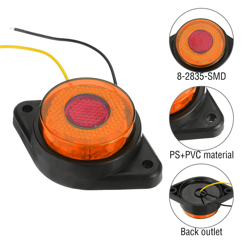 LEDSideMarkerLightsClearanceIndicatorLamp16W24V5-ColorsforTruckTrailerBus-1428570-4