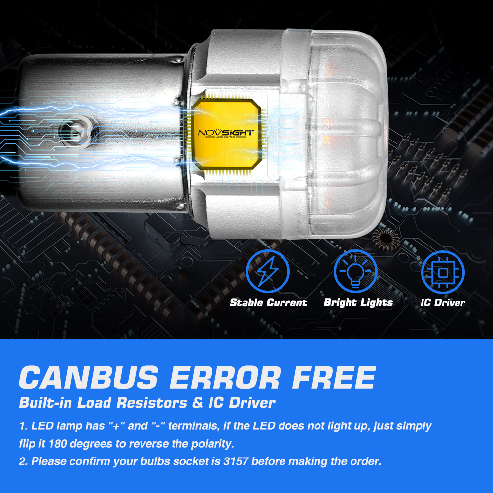 NOVSIGHT12V11575WLEDLightBulb350LMBrakeLightBulbforTailLight3020SMDReverseTurnSignalLight-2008565-4