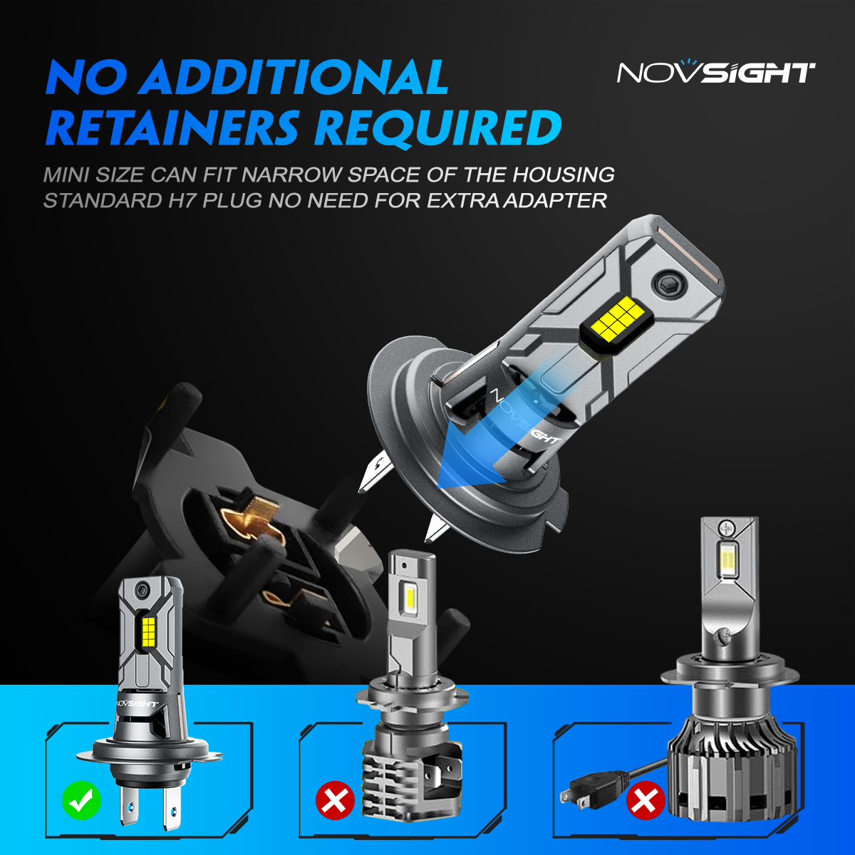 NOVSIGHTN64Pair6500KCarLEDHeadlightBulbsH76000LMPairLEDHeadlampIP68WaterproofforCarLightingModificat-1993789-9