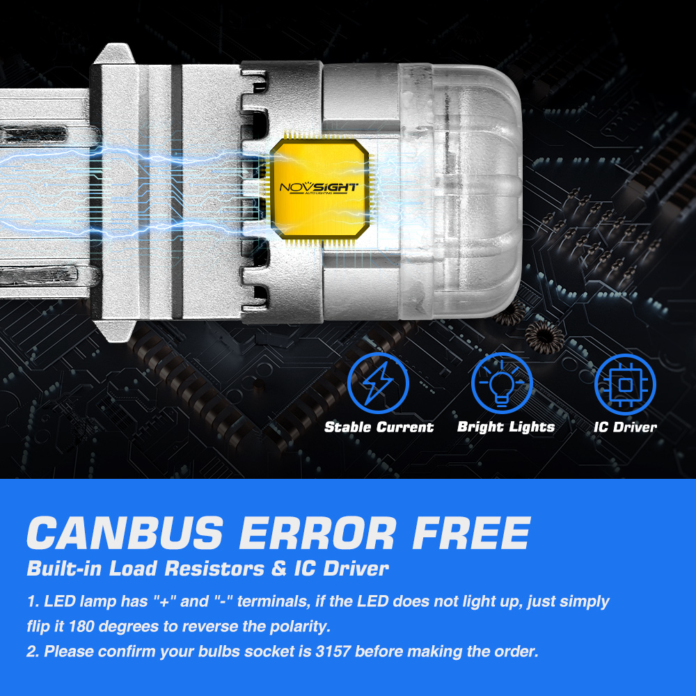 NOVSIGHTPair12V2WCarLEDBulbs3157TypeTailLightBulbs700LMBrightTurnSignalBulbs3020SMD-2008566-8