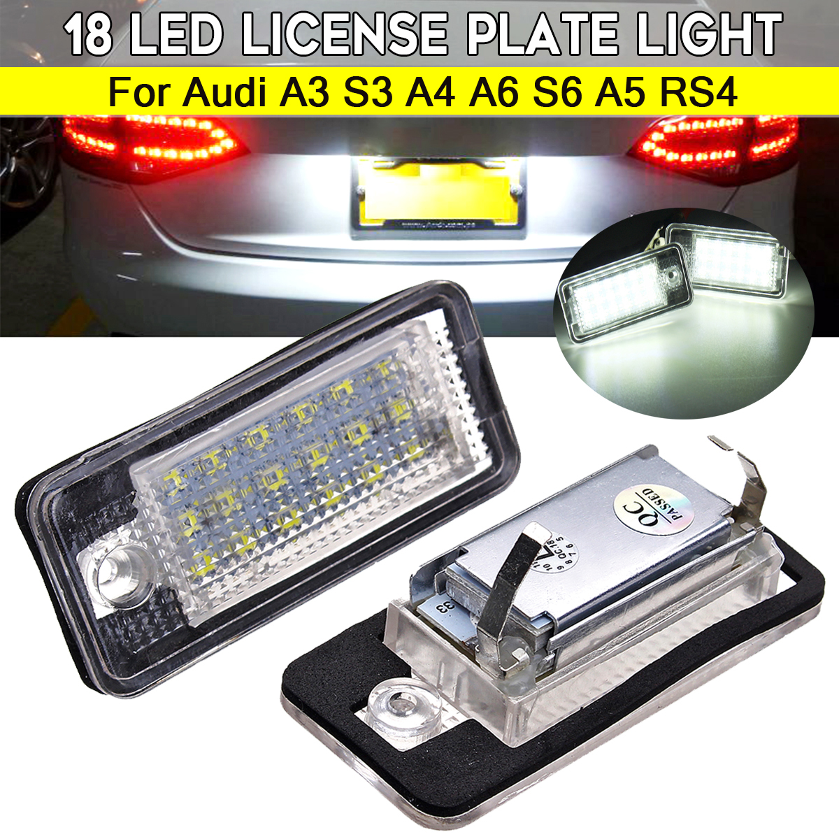 Pair18LEDLicenseNumberPlateLightsCANBUSErrorFreeForAudiA3S3A4A6S6A5RS4-1645681-1