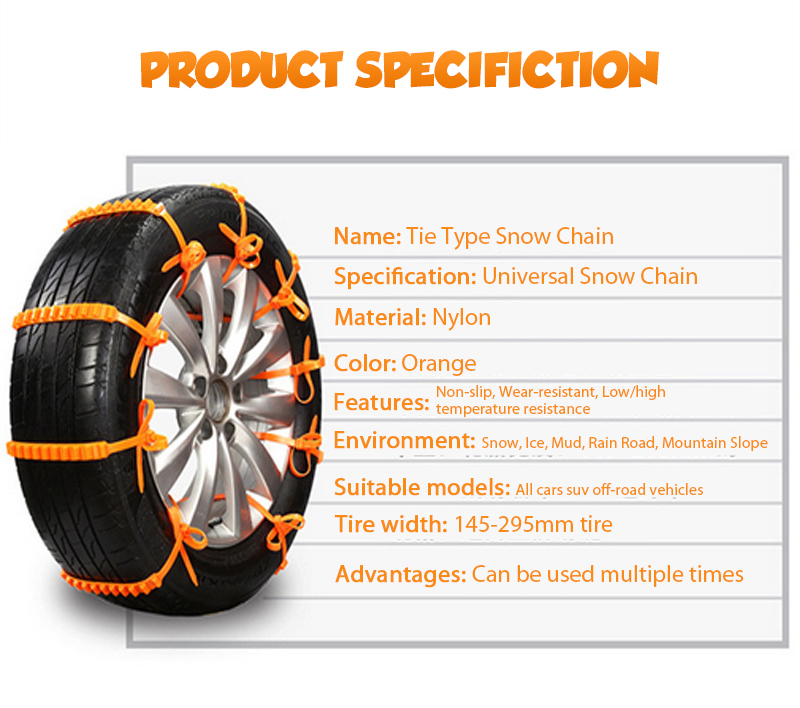 10PcsCarWinterTireWheelsSnowChainsSnowTireAnti-skidChainsWheelTyreCableBeltWinterOutdoorEmergencyCha-2005905-14