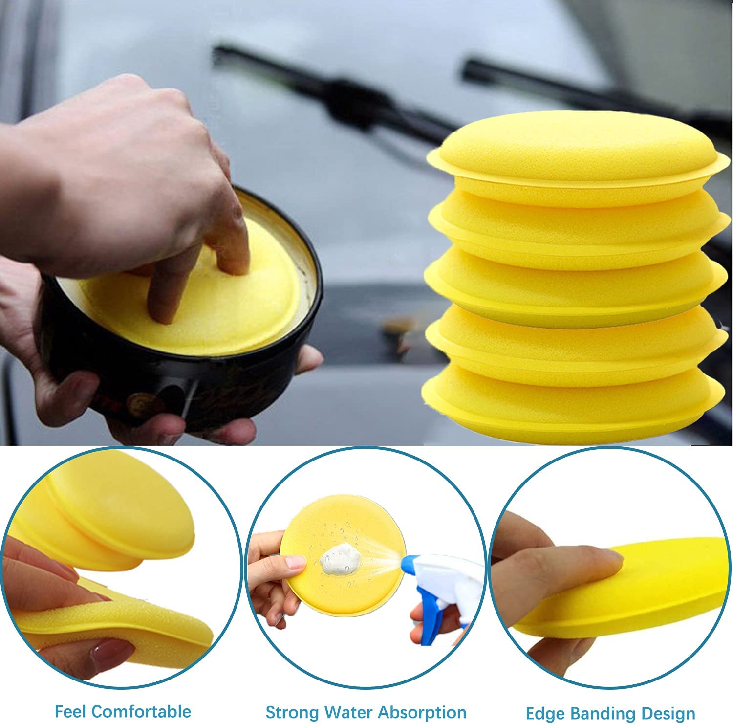 12PcsCarPolishingPadsPolishSoftFoamApplicatorPadsPracticalSpongeWaxforCleanCarVehicleAutoGlass-1984724-1