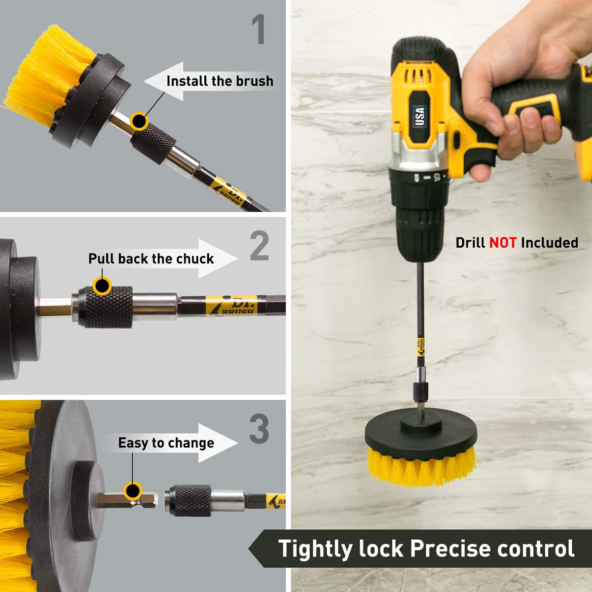 17pcsDetailingBrushSetCarCleaningBrushesPowerScrubberDrillBrushForCarLeatherAirVentsRimCleaningDirtD-1981565-9