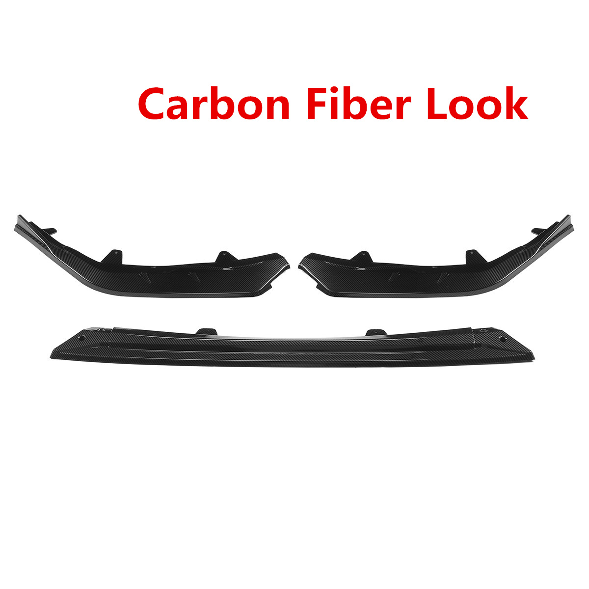 3PCSCarbonFiberLookFrontBumperLipSpoilerTrimForToyotaCorollaSEXSESportsModel2021-2007645-2