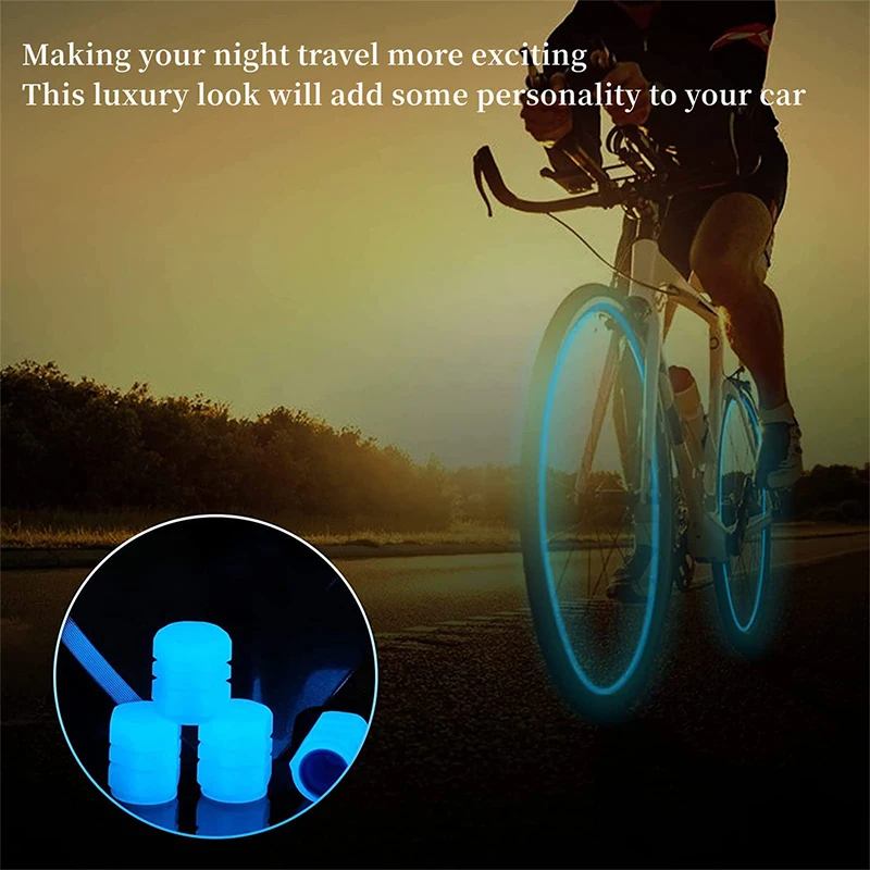 4PCCarLuminousValveCapsFluorescentNightGlowingCarMotorcycleBicycleWheelStylingTyreHubUniversalCapDec-2014213-12