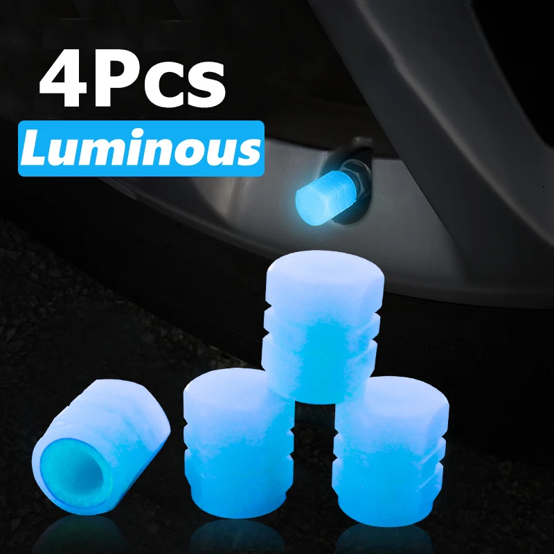 4PCCarLuminousValveCapsFluorescentNightGlowingCarMotorcycleBicycleWheelStylingTyreHubUniversalCapDec-2014213-5